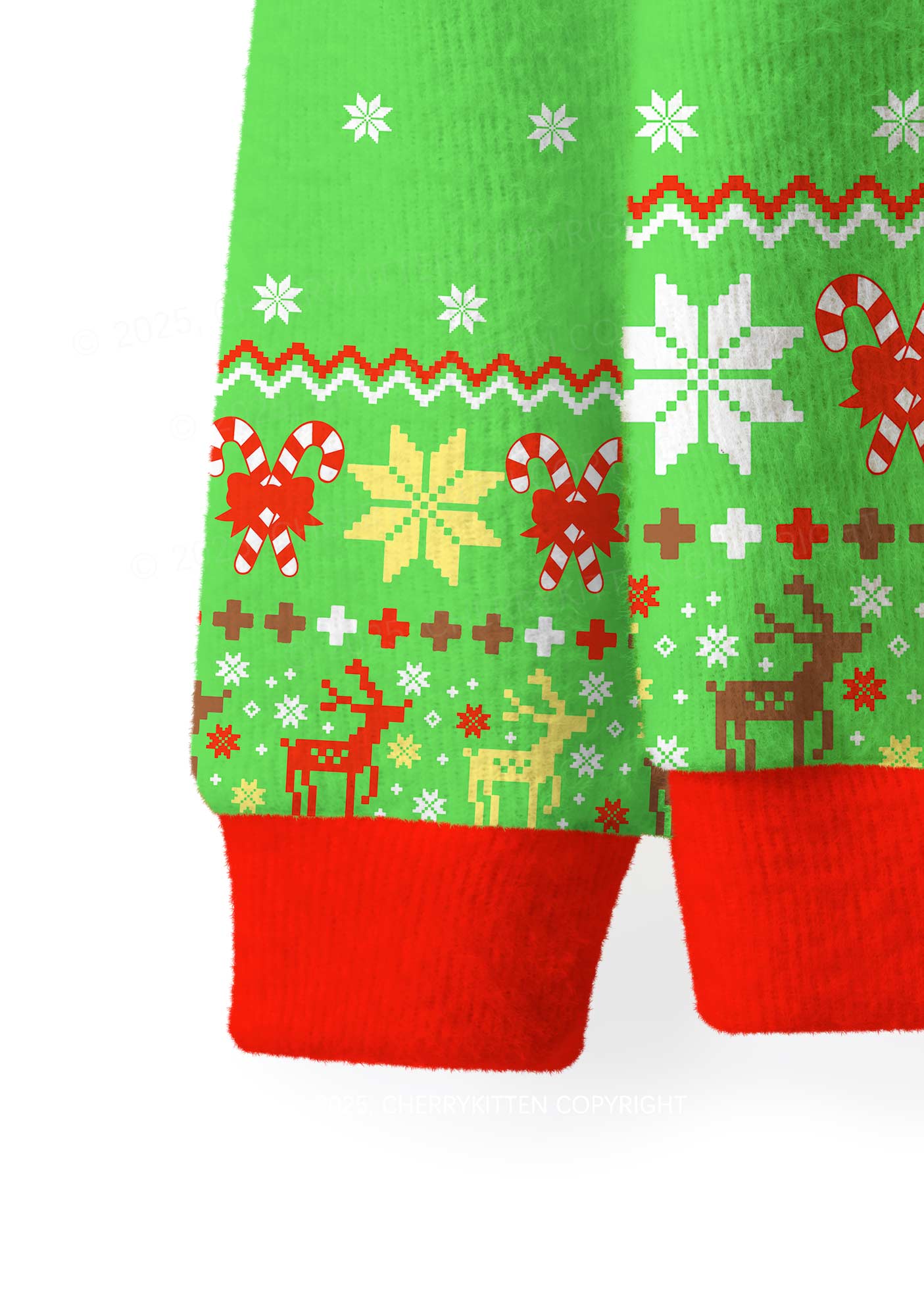 Yoga Girl Y2K Christmas Knit Sweatshirt Cherrykitten