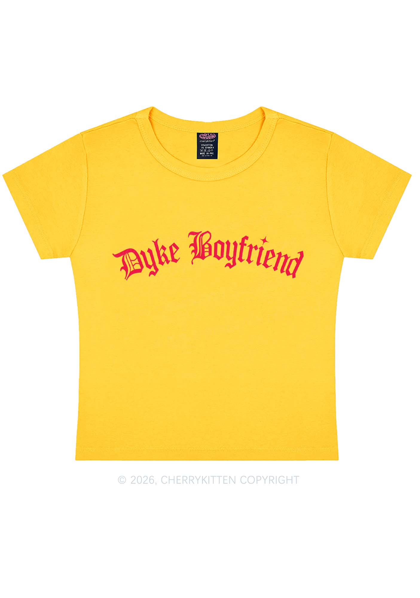Dyke Boyfriend Pride Y2K Baby Tee Cherrykitten