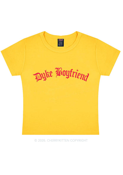 Dyke Boyfriend Pride Y2K Baby Tee Cherrykitten