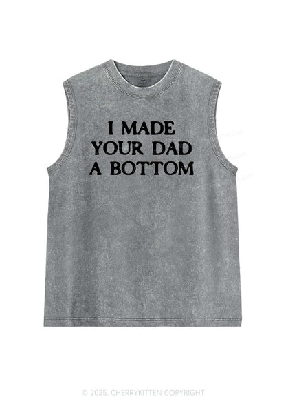 Made Your Dad Bottom Pride Y2K Washed Muscle Tank Cherrykitten