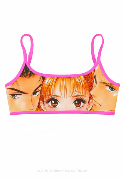Love Triangle Y2K Print Super Crop Cami Cherrykitten
