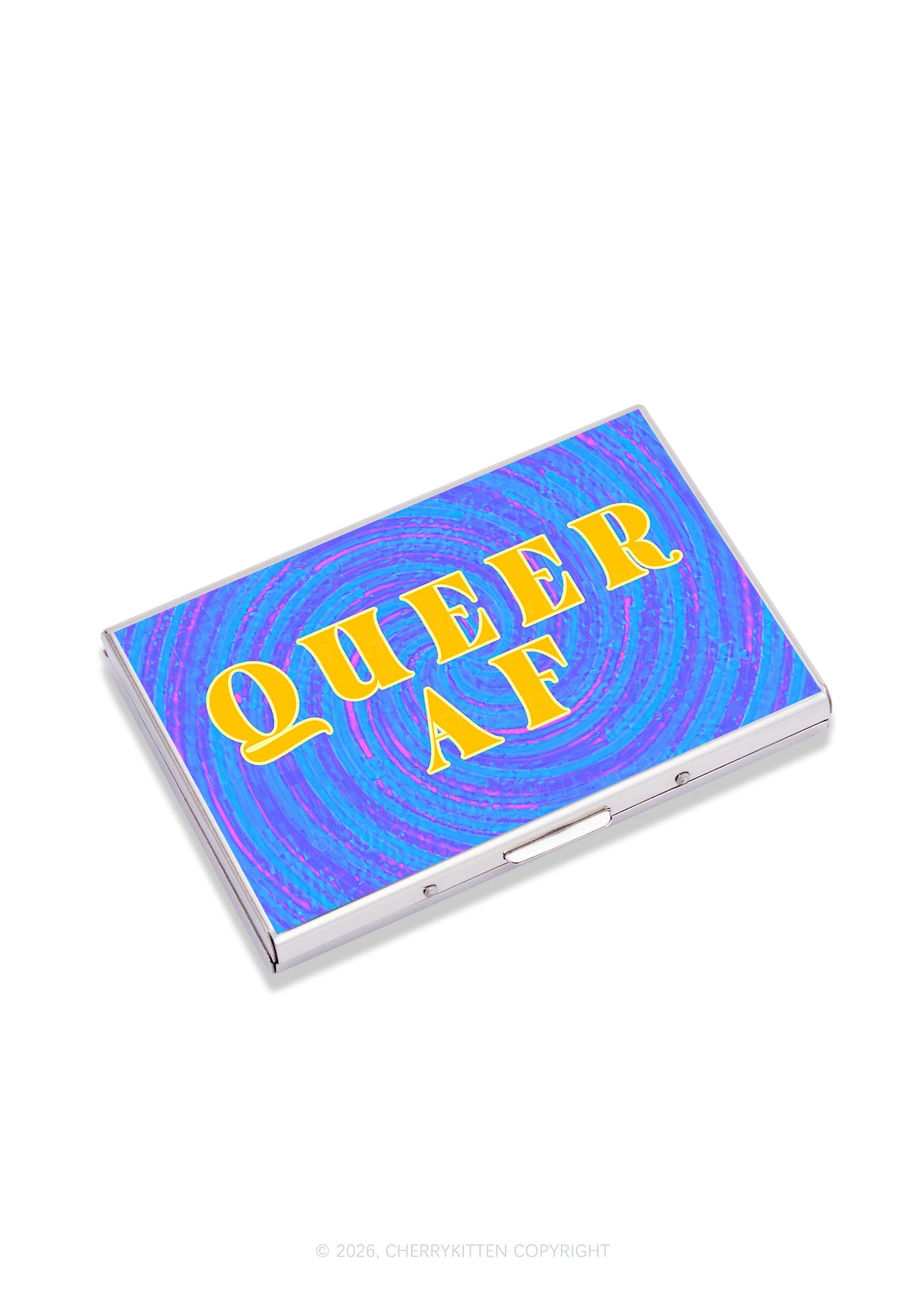 Blue Queer AF Pride Y2K Mirror Cigarette Case Cherrykitten
