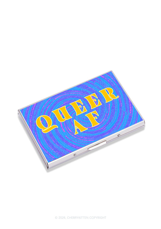 Blue Queer AF Pride Y2K Mirror Cigarette Case Cherrykitten