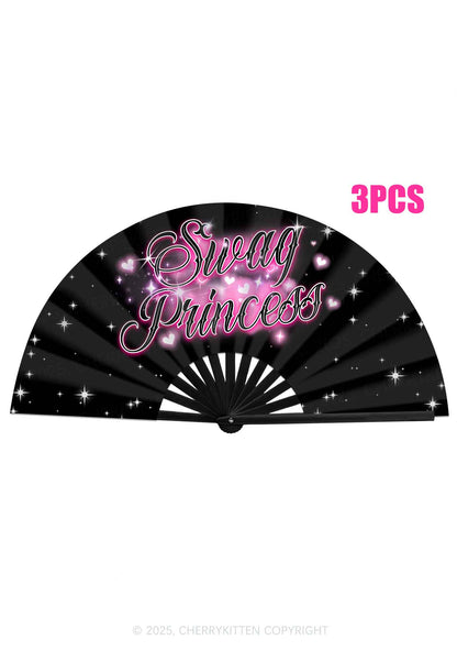 Swag Princess Y2K Rave Hand Fan Cherrykitten
