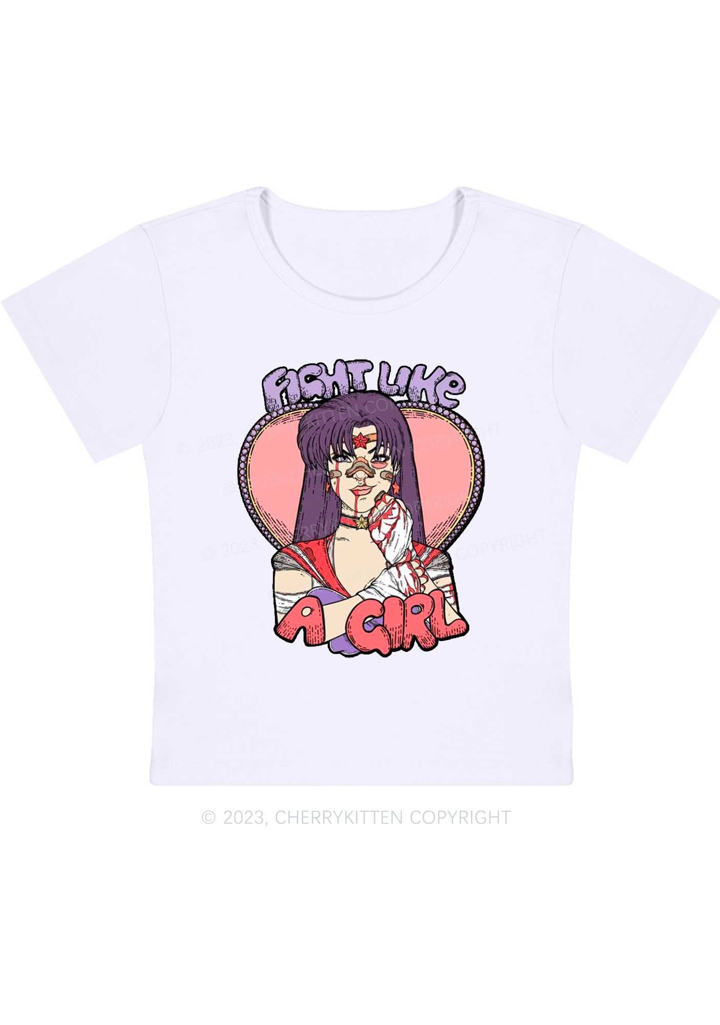 Purple Hair Girl Halloween Y2K Baby Tee Cherrykitten