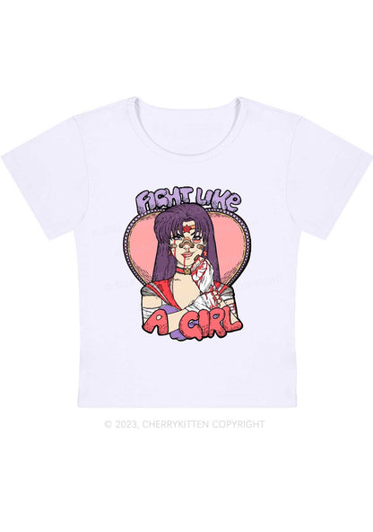 Purple Hair Girl Halloween Y2K Baby Tee Cherrykitten