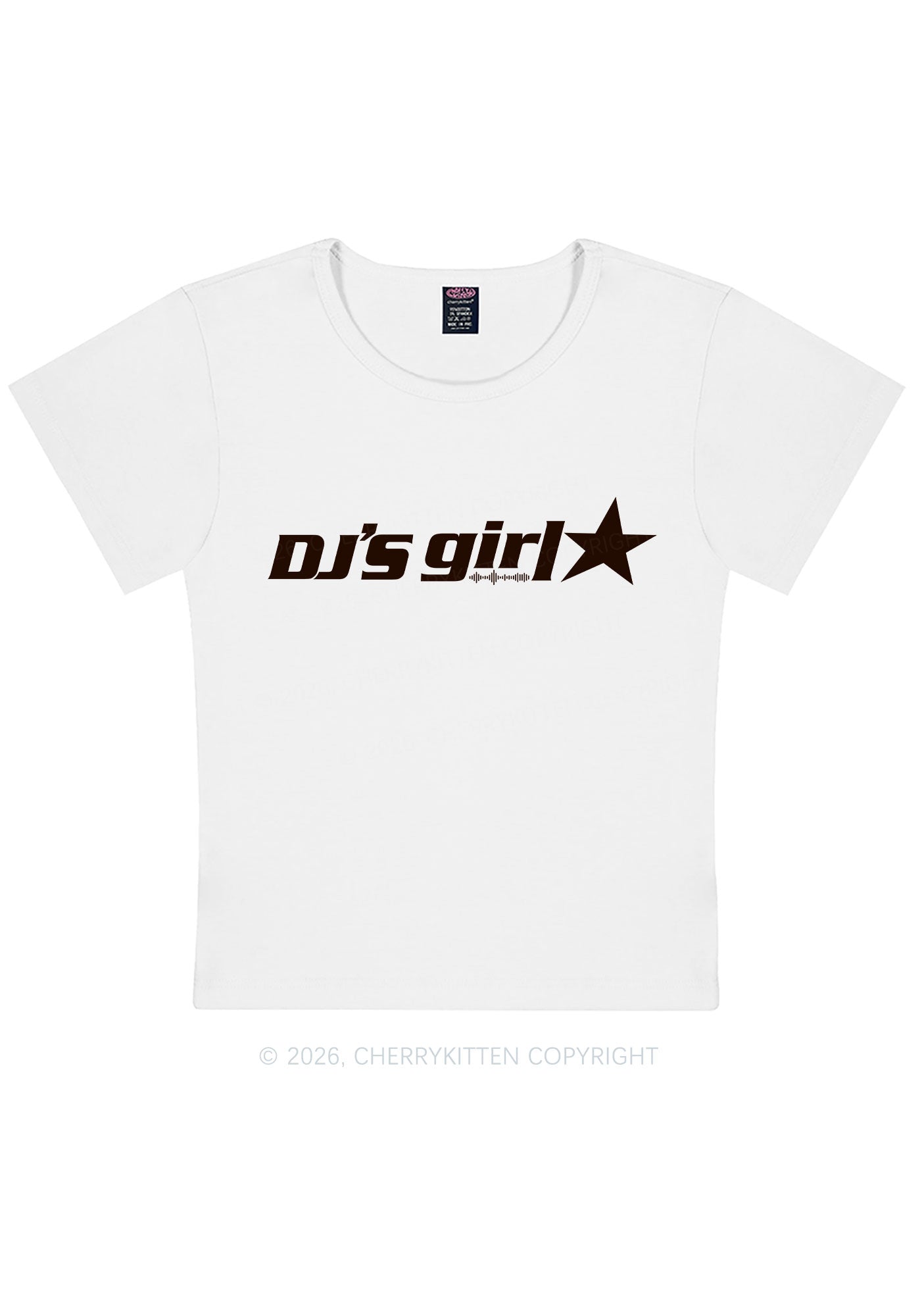 DJs Girl Y2K Baby Tee Cherrykitten