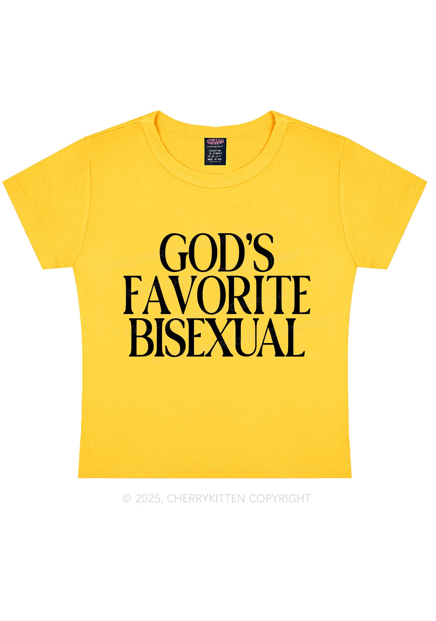 Gods Favorite Bisexual Pride Y2K Baby Tee Cherrykitten