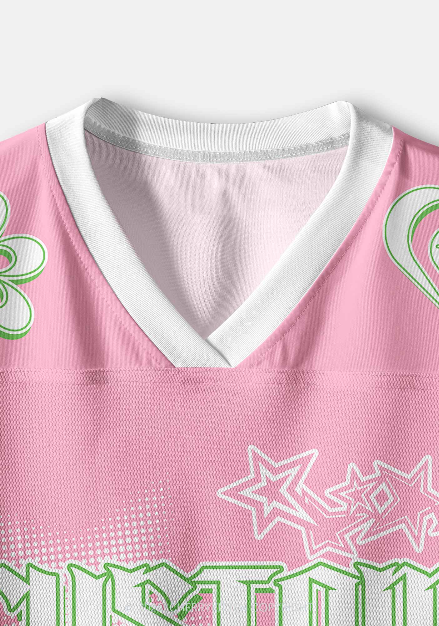 Custom Team Pink Mint Heart Y2K Crop Sport Jersey Shirts Cherrykitten