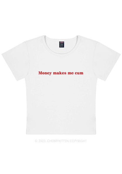 Curvy Money Makes Me Come Y2K Baby Tee Cherrykitten
