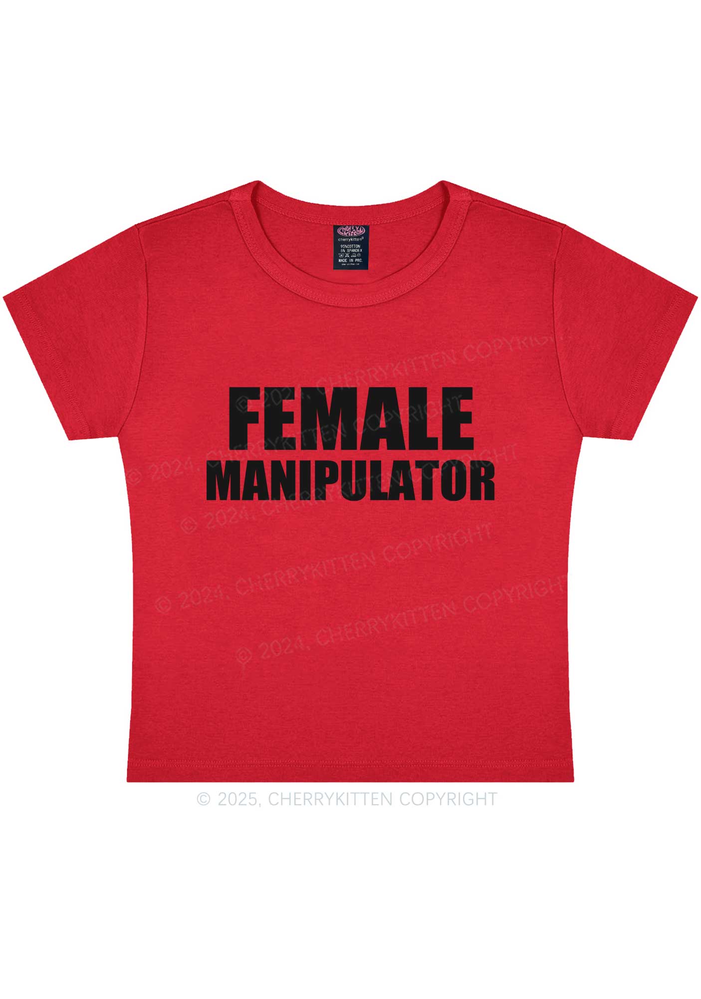Female Manipulator Y2K Baby Tee Cherrykitten