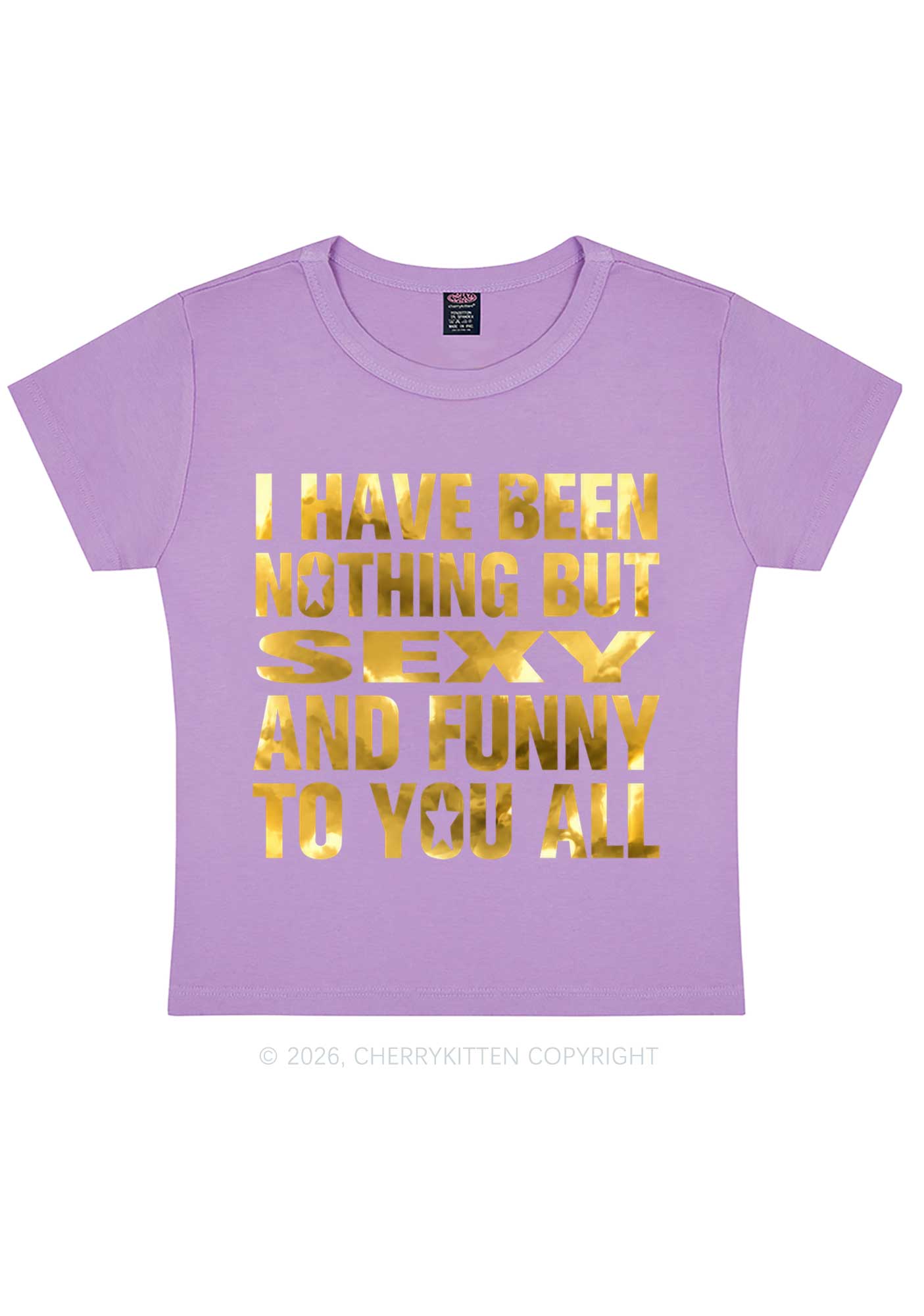 I Have Been Nothing Silver Foil Printed Y2K Baby Tee Cherrykitten