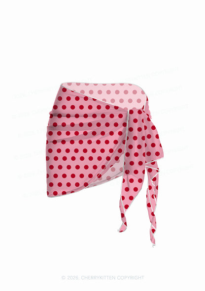 Red Dots On Pink Y2K Print Bikini Set Cherrykitten