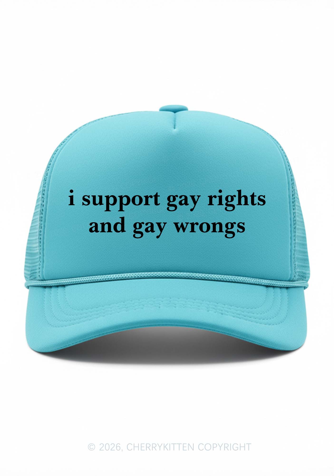 Support Gay Rights Pride Y2K Trucker Hat Cherrykitten