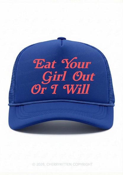 Eat Your Girl Out Pride Y2K Trucker Hat Cherrykitten