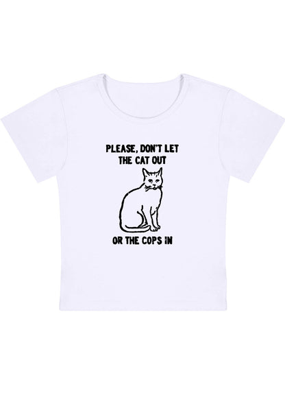 Curvy Don't Let The Cat Out Baby Tee