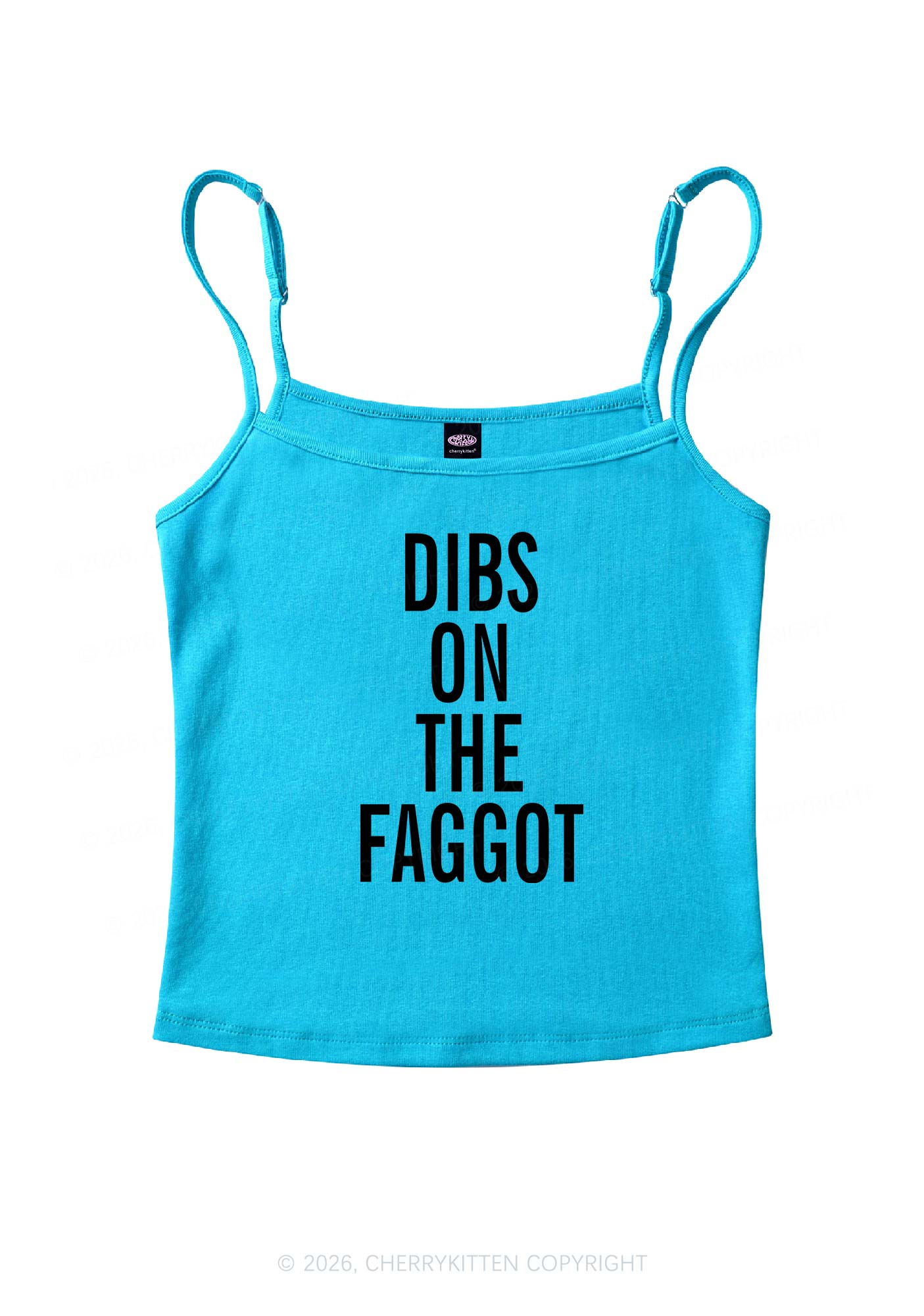 Dibs On The Faggot Pride Y2K Spaghetti Strap Cami Cherrykitten