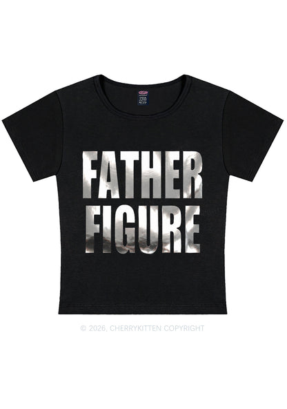 Father Figure Silver Foil Printed Y2K Baby Tee Cherrykitten