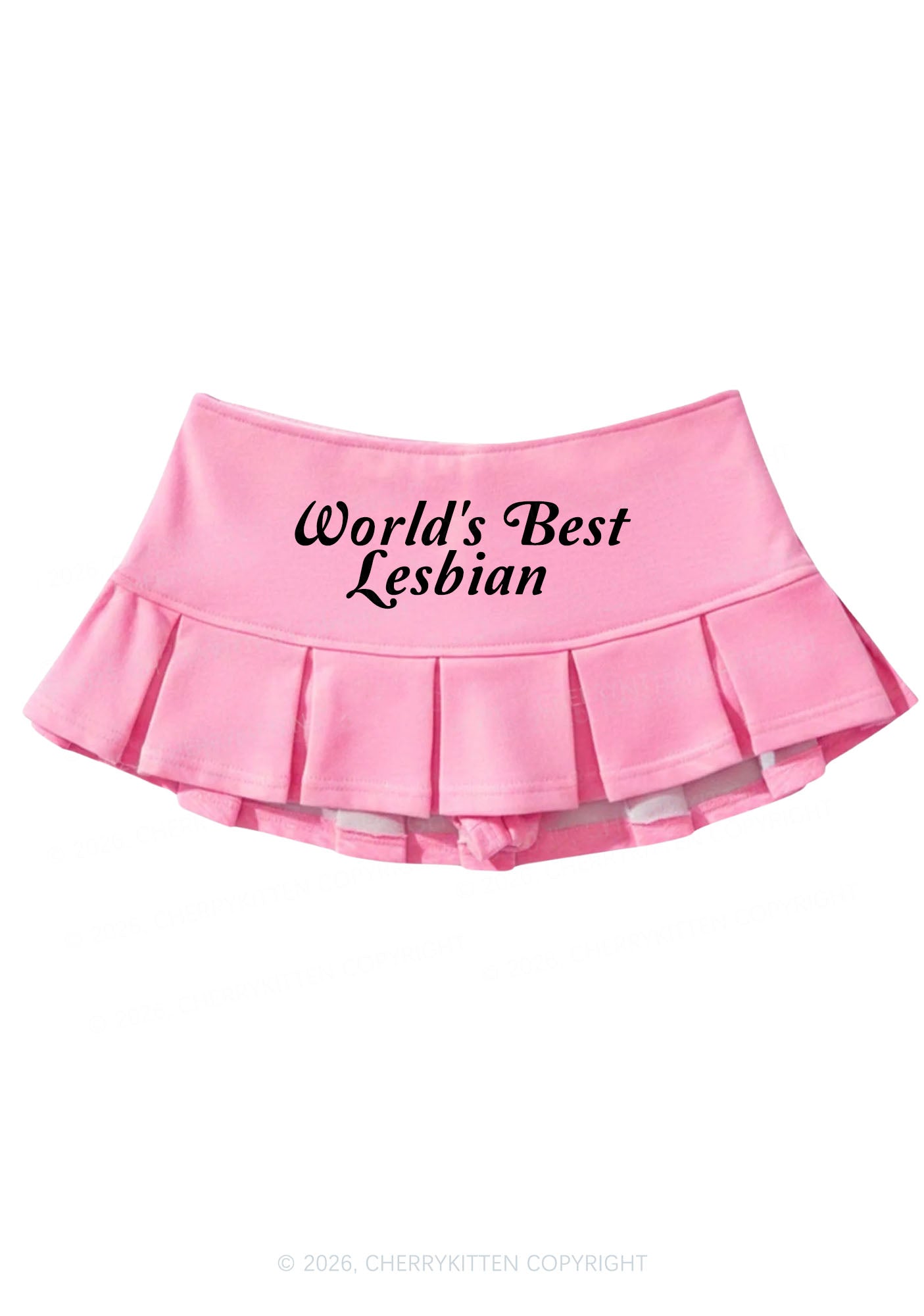 Worlds Best Lesbian Pride Y2K Mini Pleated Skirts Cherrykitten