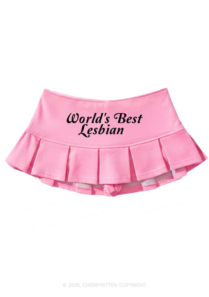 Worlds Best Lesbian Pride Y2K Mini Pleated Skirts Cherrykitten