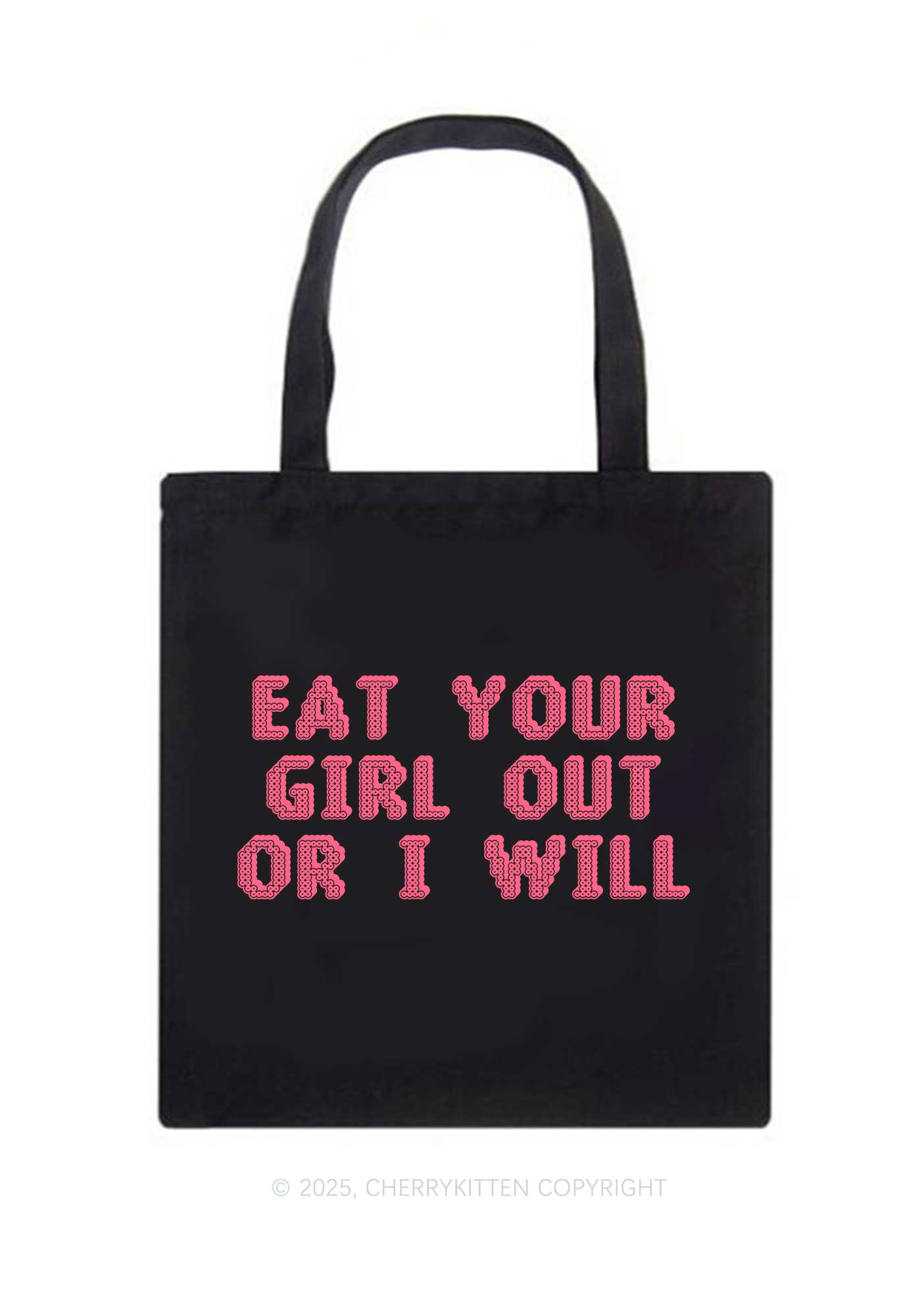 Eat Your Girl Out Pride Y2K Canvas Tote Bag Cherrykitten