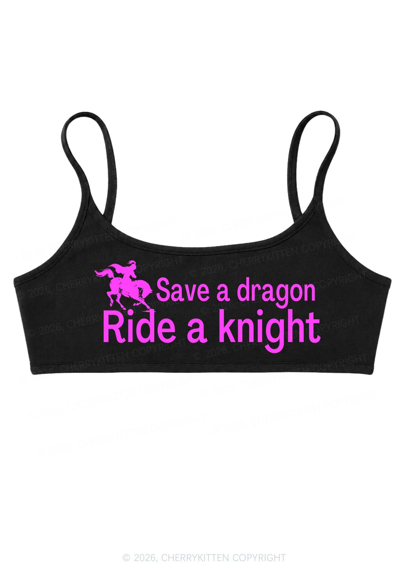Save Dragon Ride Knight Y2K Super Crop Cami Cherrykitten