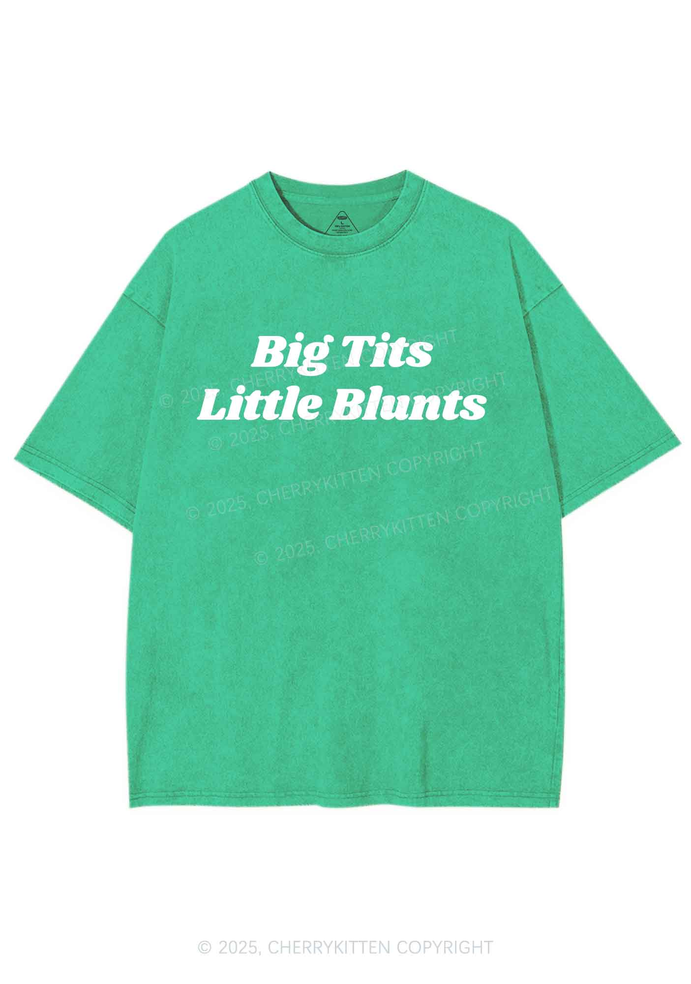 Big Txts Little Blunts Y2K Shirts Washed Tee Cherrykitten