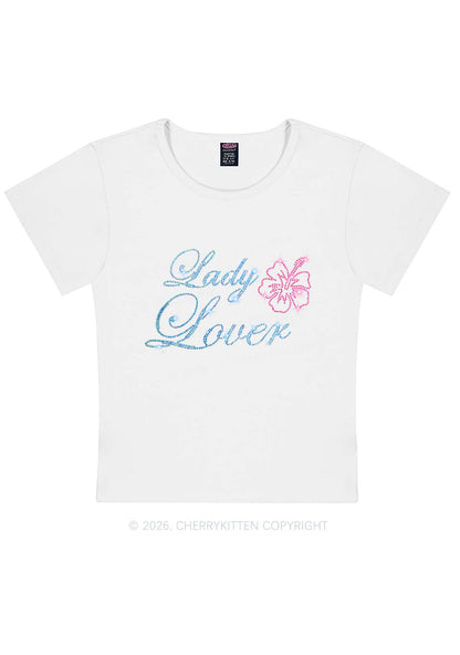 Rhinestone Lady Lover Pride Y2K Baby Tee Cherrykitten