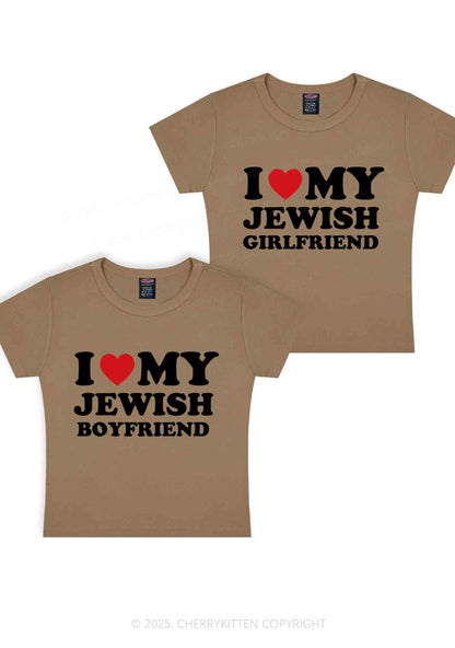 Custom I Love My Jewish GF BF Y2K Valentine's Day Baby Tee Cherrykitten