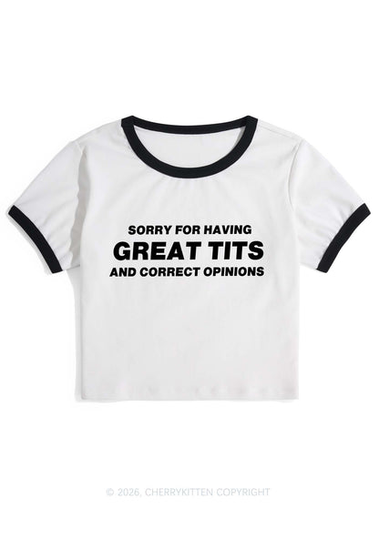 Sorry For Having Correct Opinions Y2K Ringer Tee Cherrykitten