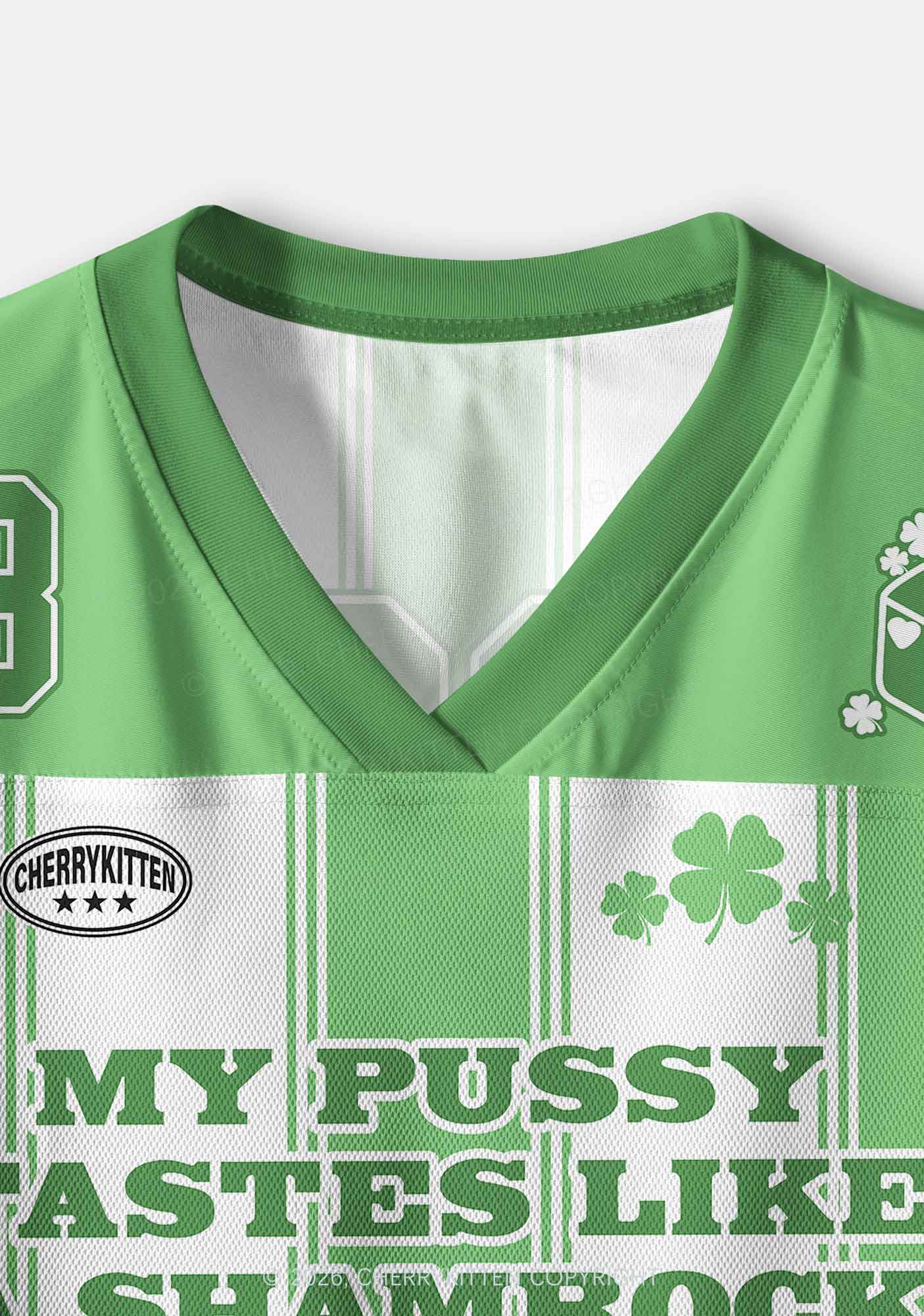 Custom My Puxxy Tastes Like Shamrock St Patricks Y2K Crop Sport Jersey Shirts Cherrykitten