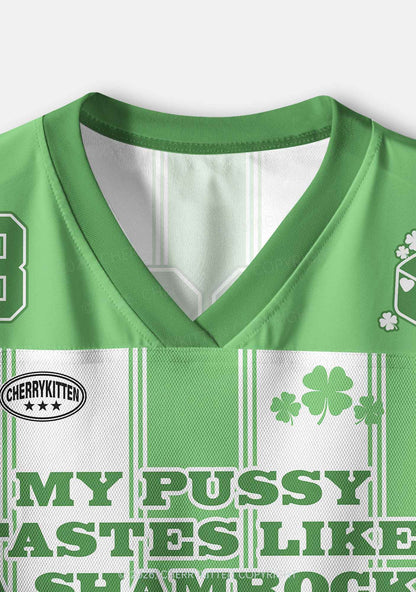 Custom My Puxxy Tastes Like Shamrock St Patricks Y2K Crop Sport Jersey Shirts Cherrykitten