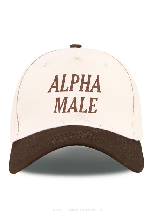Embroidered Alpha Male Y2K Color Block Baseball Cap Cherrykitten