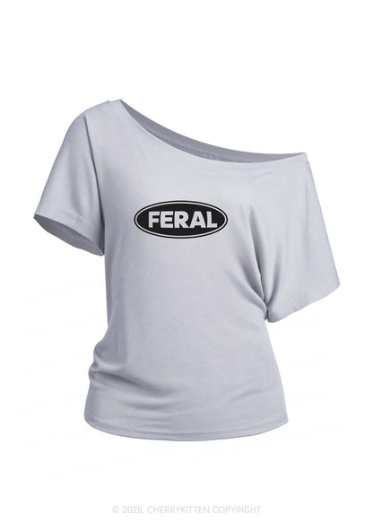 Feral Y2K Off Shoulder Tee Cherrykitten