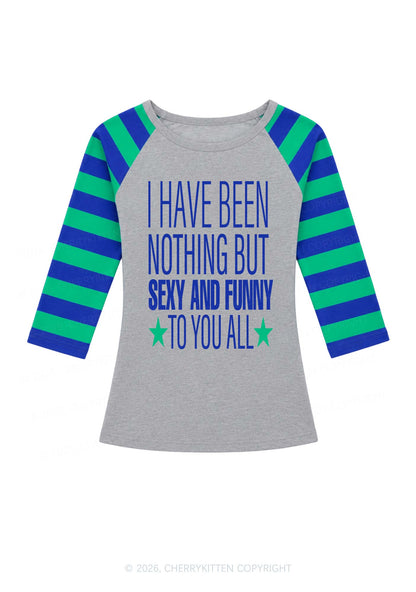I Have Been Funny Y2K Raglan Sleeve Crop Top Cherrykitten