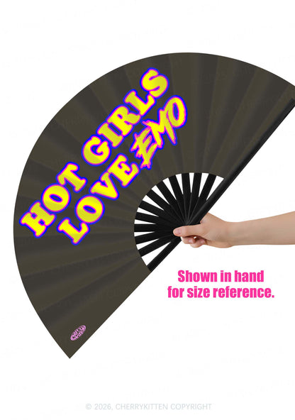 Hot Girls Love Emo Y2K Rave Hand Fan Cherrykitten
