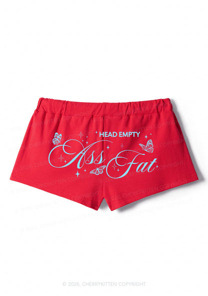 Head Empty Axx Fat Pride Y2K Drawstring Mini Shorts Cherrykitten