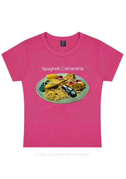 Spaghetti Carbanana Y2K Baby Tee Cherrykitten