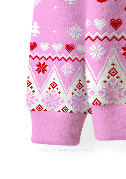Custom Boyfriend Photos Y2K Christmas Knit Sweatshirt Cherrykitten