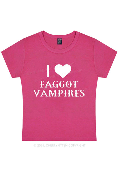 I Love Faggot Vampires Pride Y2K Baby Tee Cherrykitten