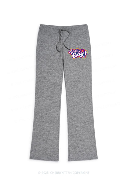 Totally Gay Pride Y2K Low Rise Drawstring Flare Pants Cherrykitten