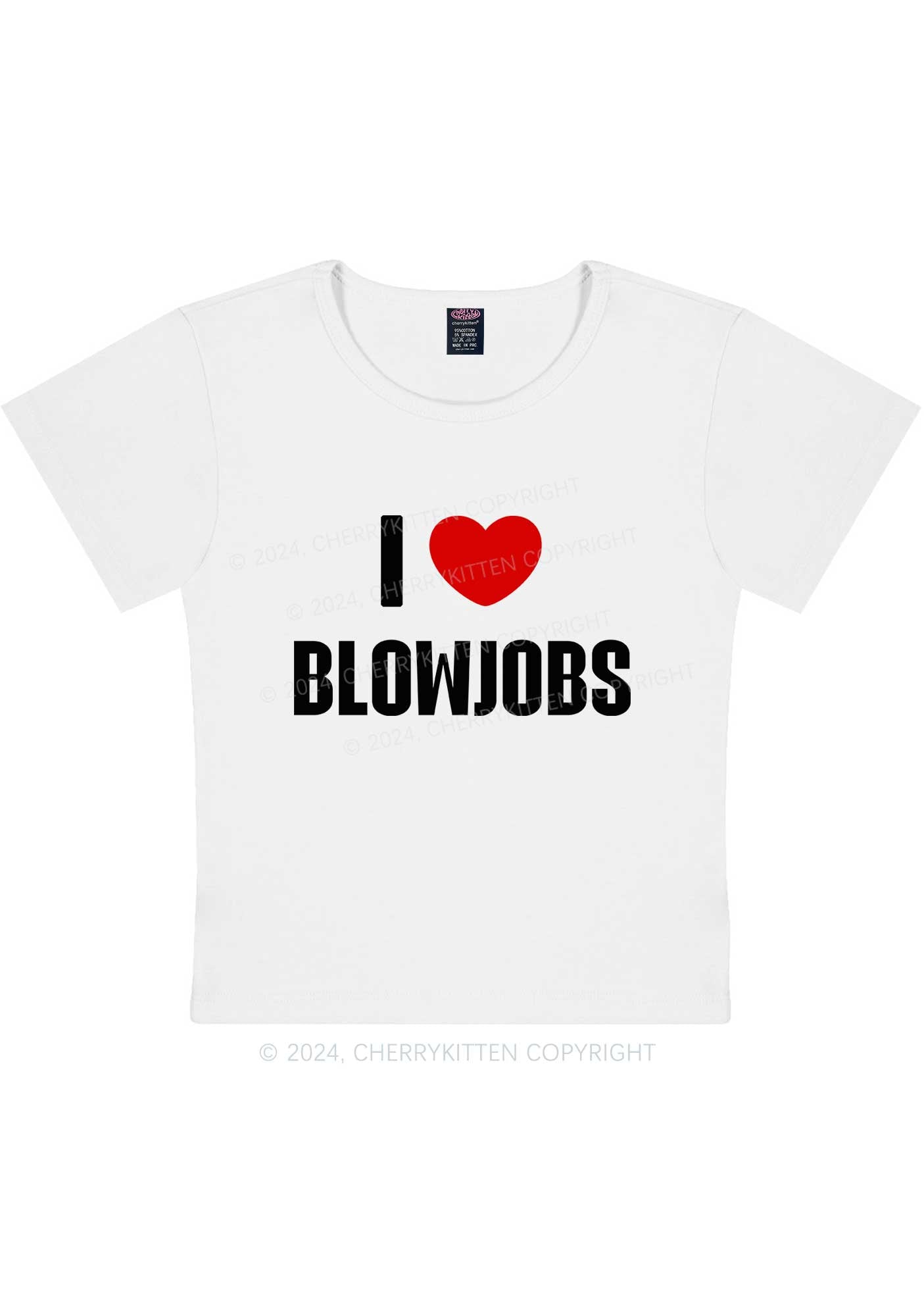 Curvy I Love B Jobs Y2K Baby Tee Cherrykitten