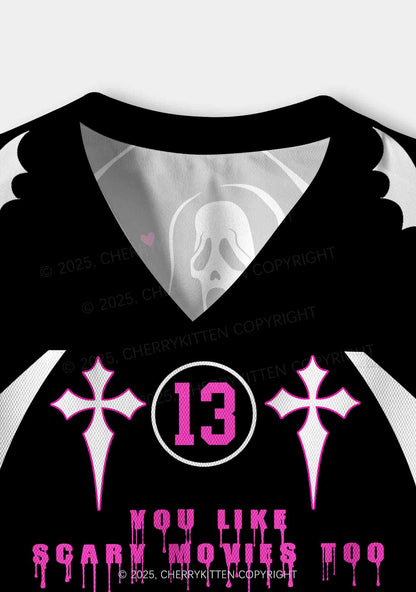 Halloween Custom Like Scary Movie Y2K Crop Sport Jersey Shirts Cherrykitten