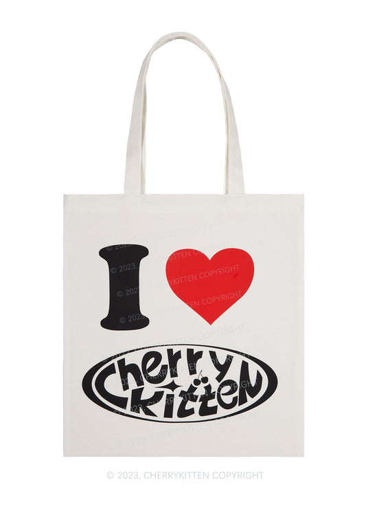 Cherrykitten Eco-friendly Y2K Canvas Tote Bag