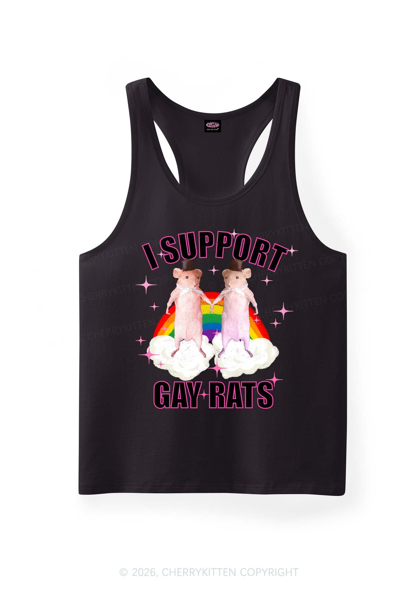 Support Gay Rats Pride Y2K Men Racerback Tank Top Cherrykitten
