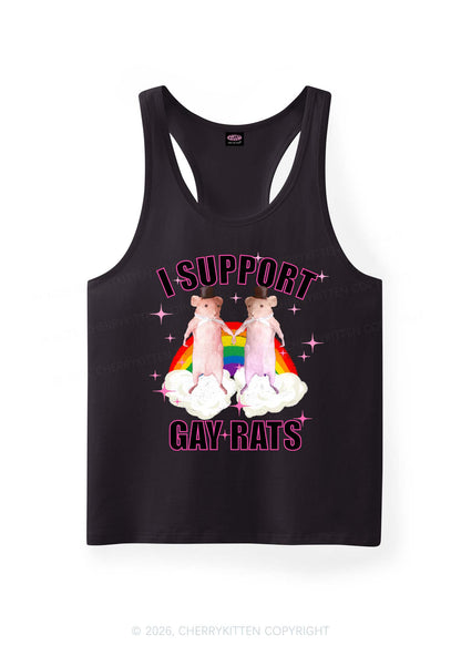 Support Gay Rats Pride Y2K Men Racerback Tank Top Cherrykitten