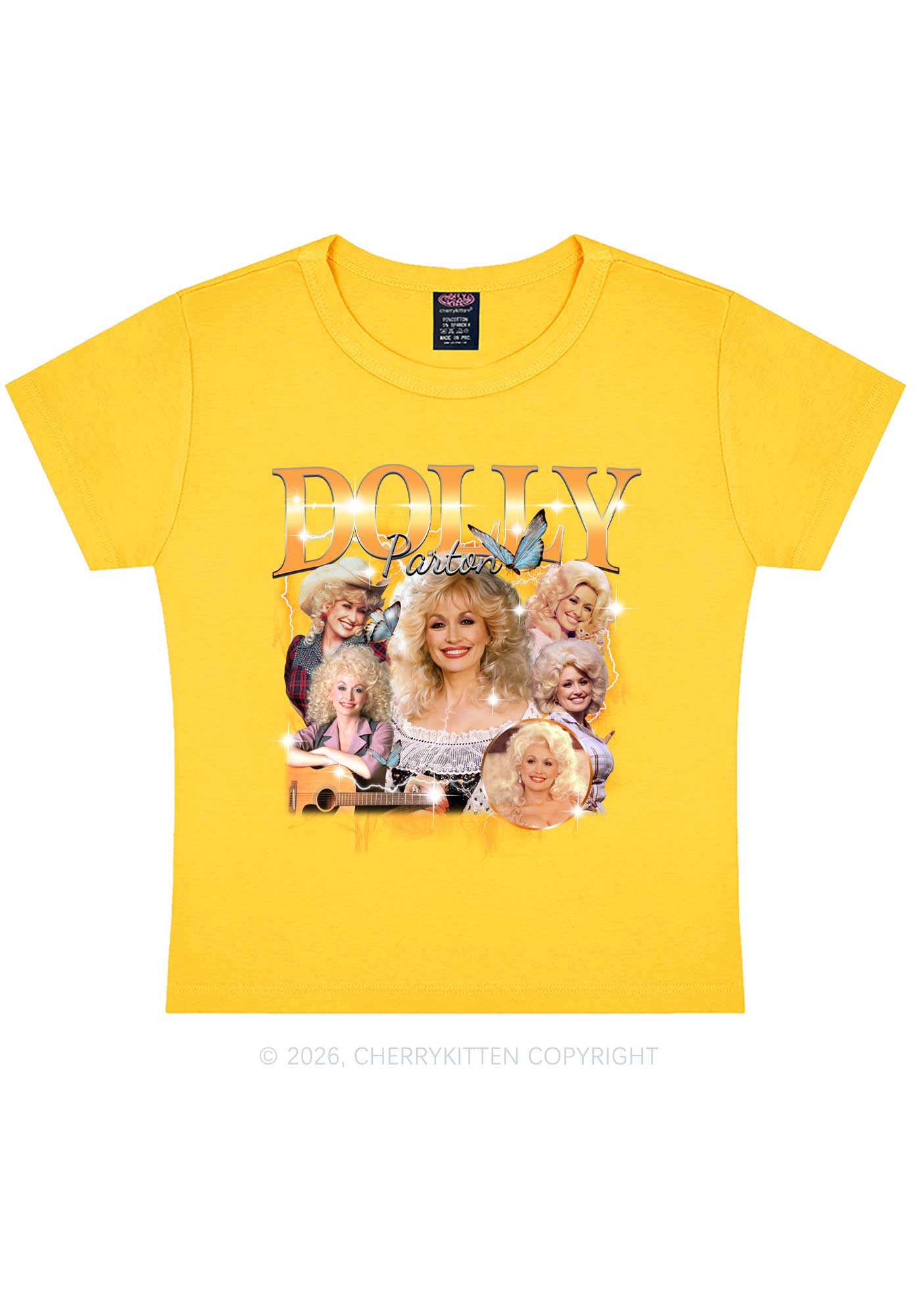 DP Vintage Portrait Y2K Baby Tee Cherrykitten