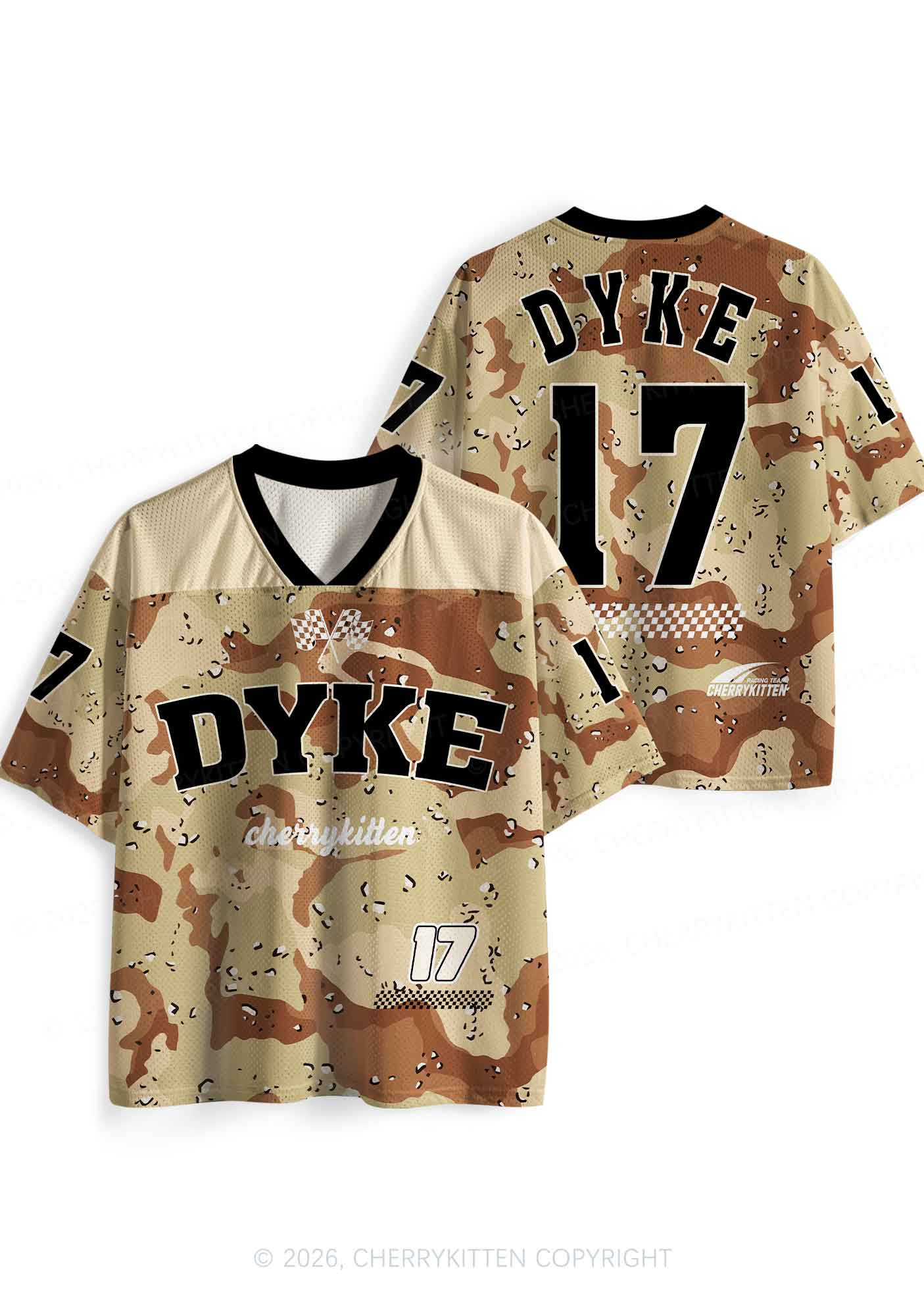 Dyke Camouflage Pride Y2K Sport Jersey Shirts Cherrykitten