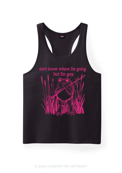 But I Am Gay Frog Pride Y2K Men Racerback Tank Top Cherrykitten