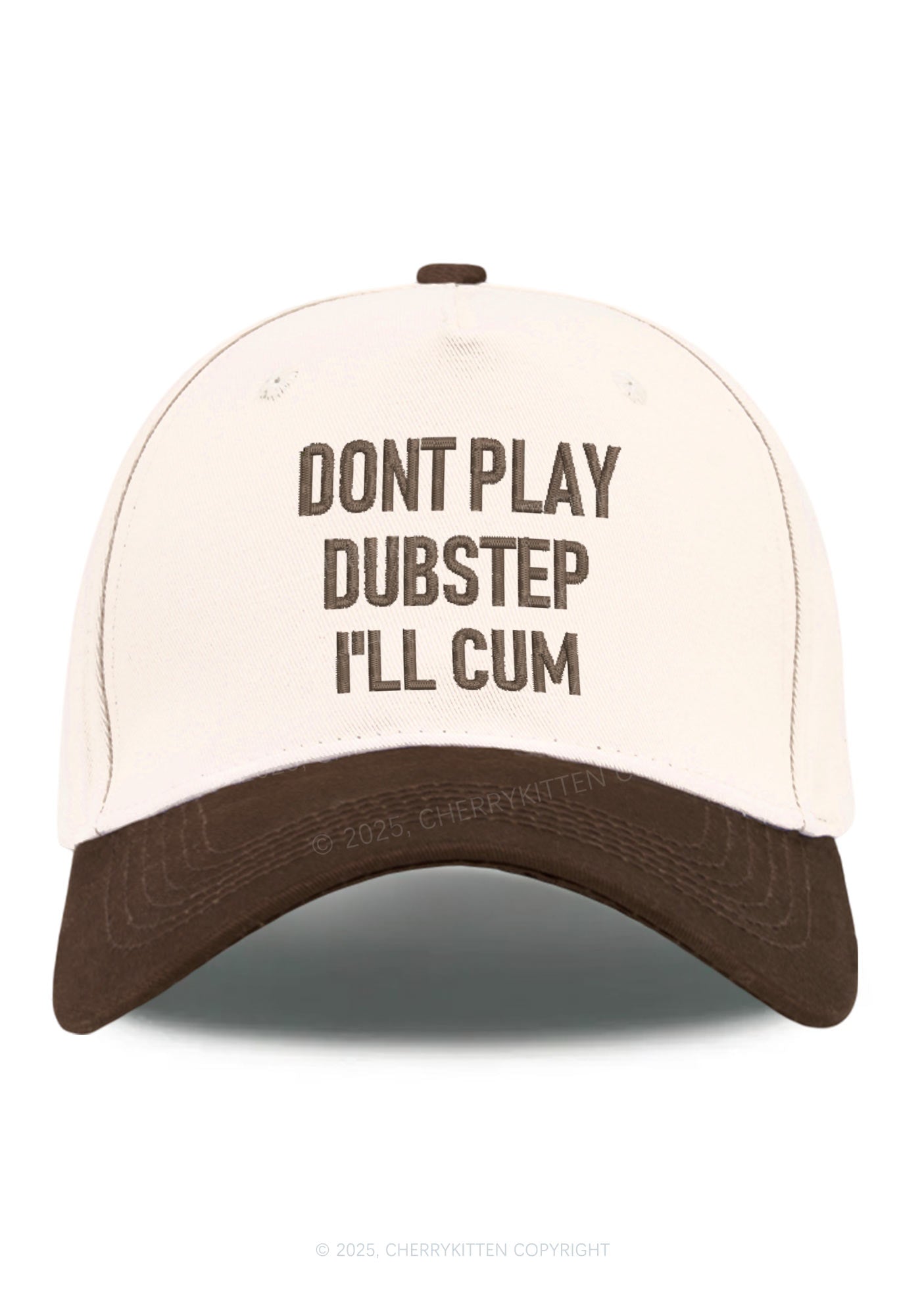 Embroidered Dont Play Dubstep Y2K Color Block Baseball Cap Cherrykitten